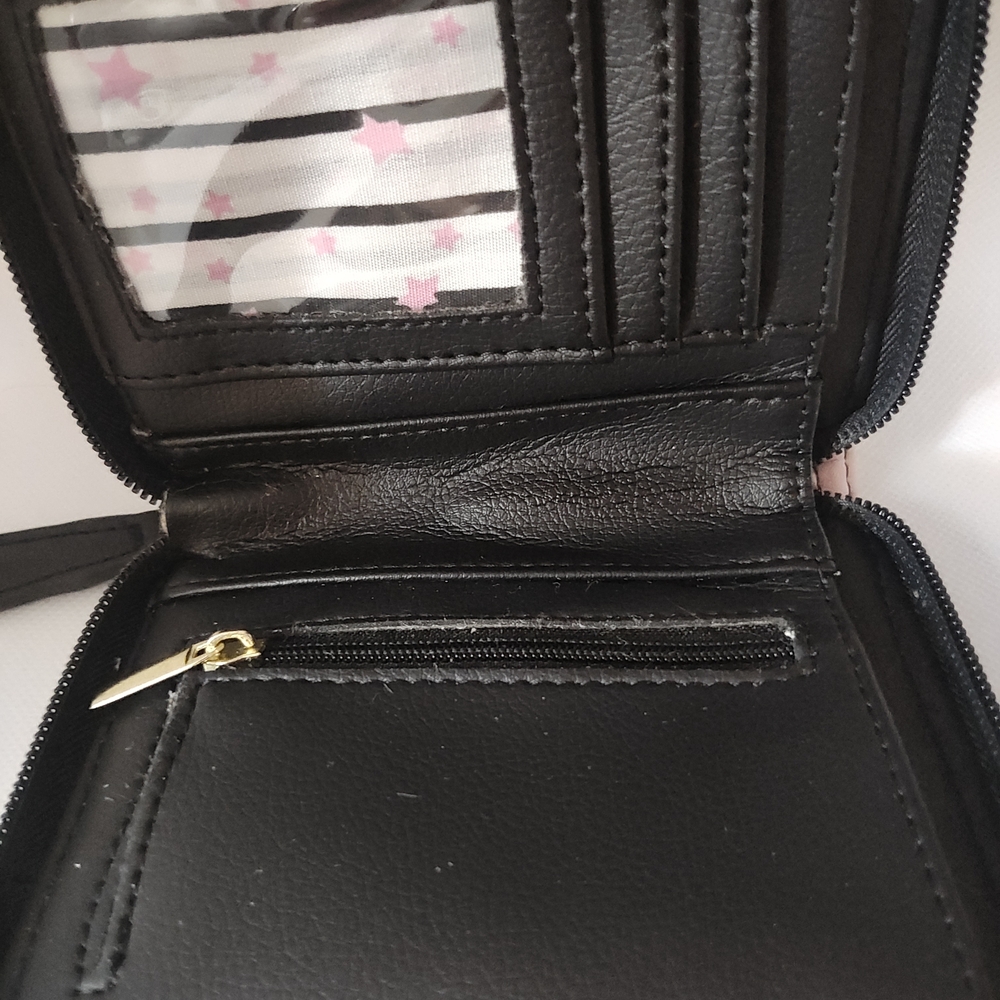 Betsey Johnson Pink and Black Cat Wallet - Picture 4 of 8